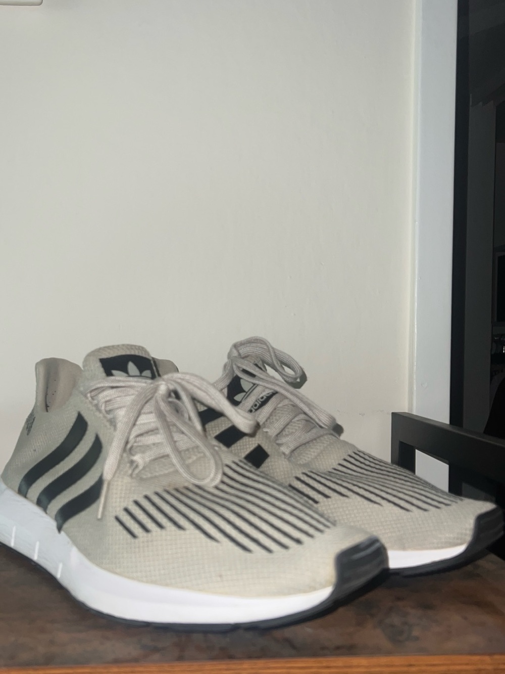 adidas Beige and Black Adidas Swift Run